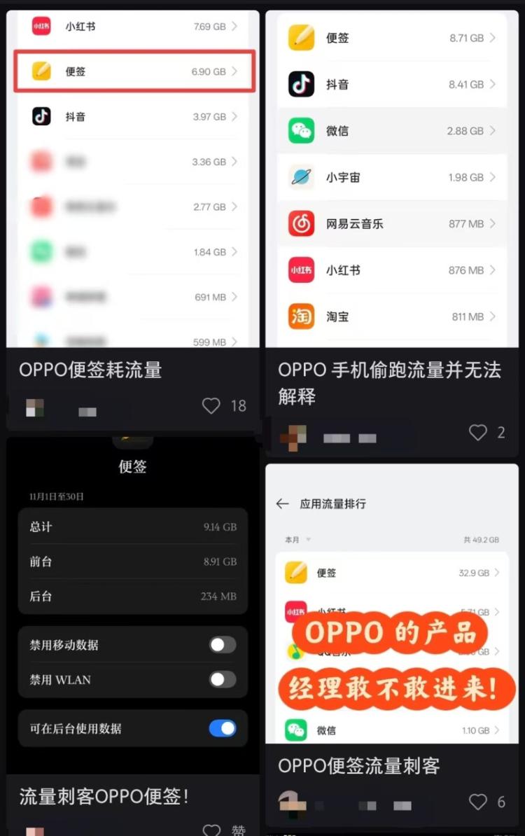 手機(jī)便簽APP2天流量消耗5個(gè)G?OPPO客服回應(yīng):已經(jīng)修復(fù)相關(guān)BUG